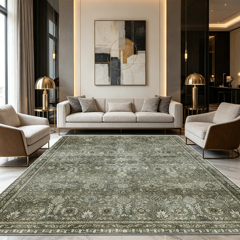 1PC Vintage Distressed Persian Floral area rugs for Living Room, Soft & Comfortable, All seasons, Easy-maintain, Washable Indoor mat, Farmhouse suitable for dining room, bedroom, entryway, kitchen, hallway, Home Decor, Outdoor Decor.