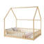 Lit double pleine grandeur avec structure de toit, lit en bois de pin avec garde-corps de sécurité-588090641-588090653