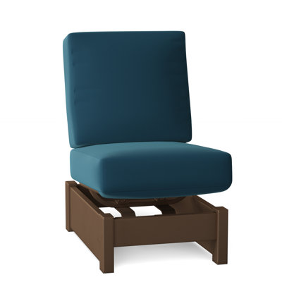 Chaise longue sans accoudoirs en plastique et aluminium avec coussins Sunbrella de 23,5 po Cherin