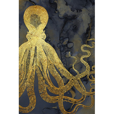 " Octopus Ink Gold & Blue I " by Christine Zalewski