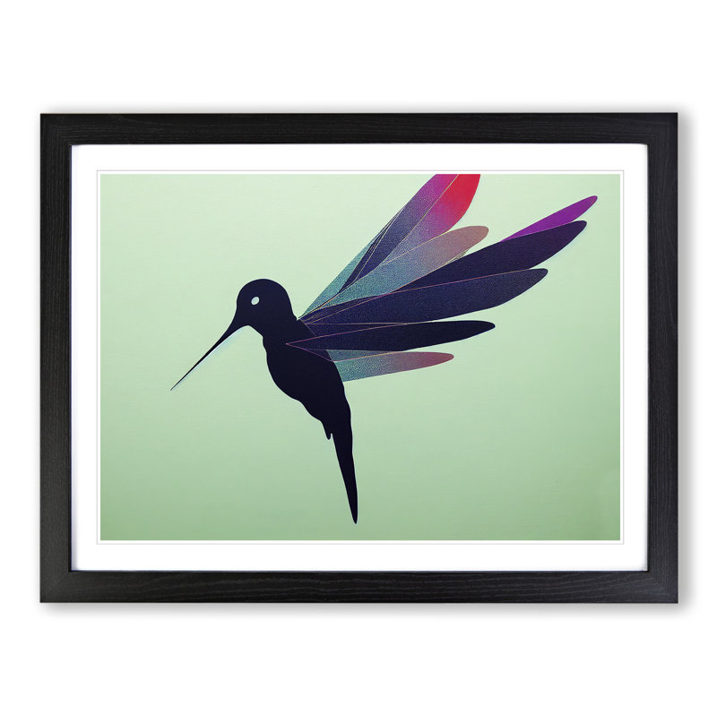 Luscious Hummingbird - Single Picture Frame Print, Black, 46cm H x 64cm W x 2cm D