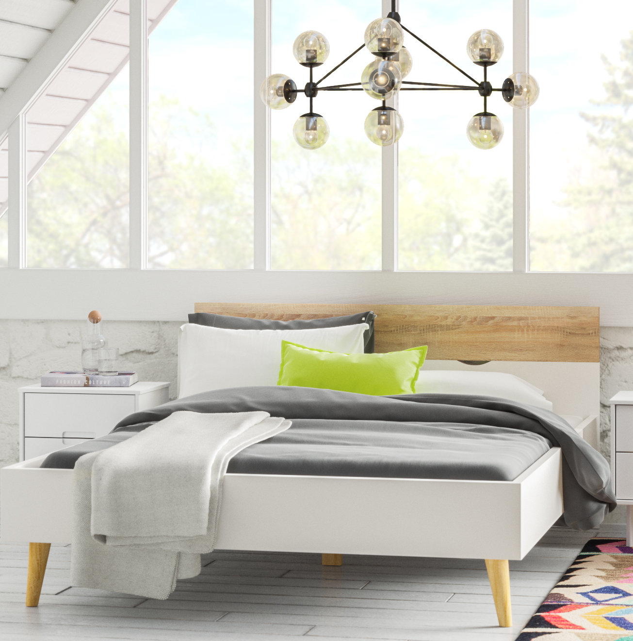 Frazier Modern & Contemporary 100% Linen Duvet Cover, Slate Gray, King Duvet Cover + 2 King Shams