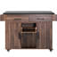 Îlot de cuisine avec compartiment de rangement, poubelle basculante, abattant, tablette réglable, porte-épices, armoire en noyer à 9 étagères -