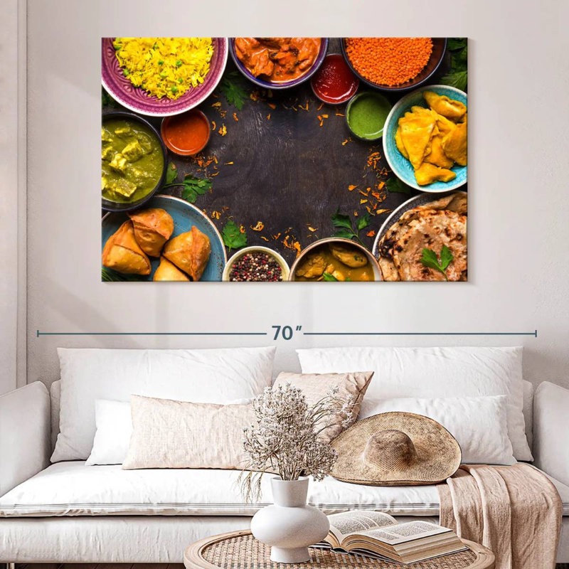 Assortiment de cuisine indienne, H 20 po x l 30 po