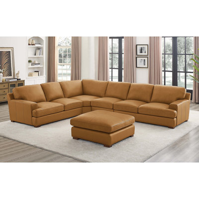 Canapé modulaire en cuir à large assise modulaire