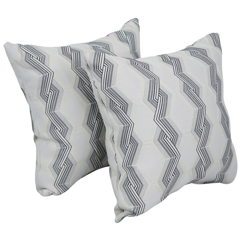 Coussins décoratifs en jacquard 17 po avec insertions (ensemble de 2)