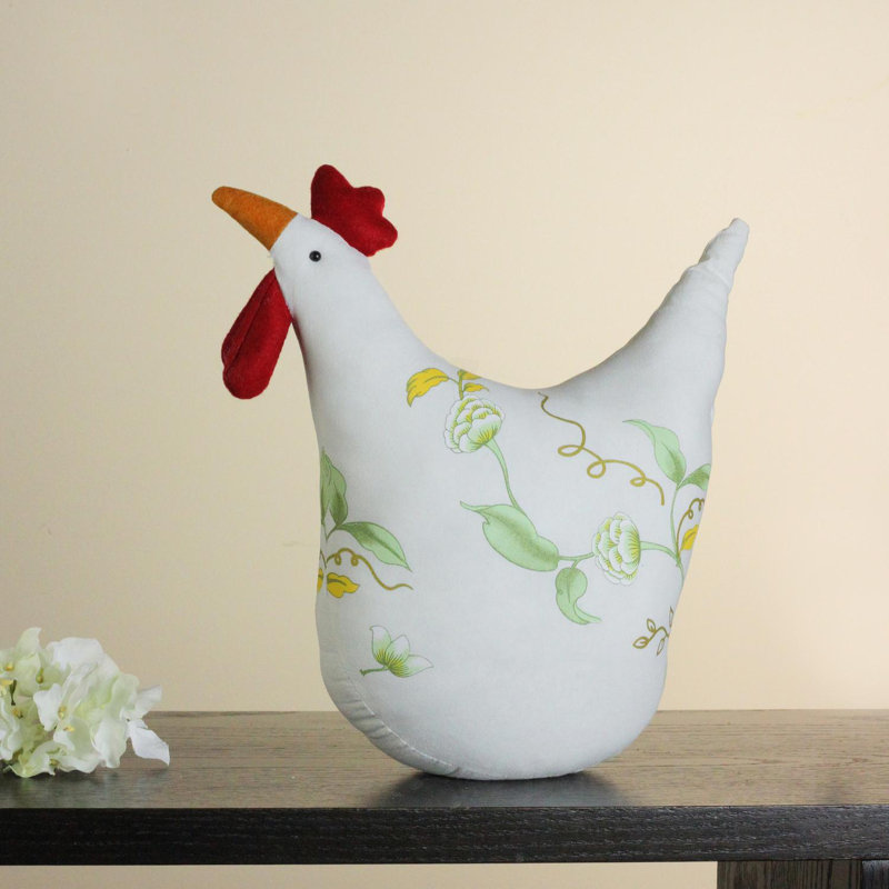 Décoration de printemps 12 po coq blanc doux vert et jaune