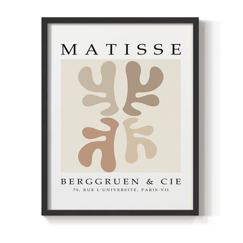 Matisse CCCXLVIII Framed Print - Solid Wood, 14" H x 11" W, Black