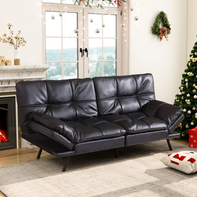 Alan 71" Upholstered Convertible Sofa With Adjustable Arms And Backs