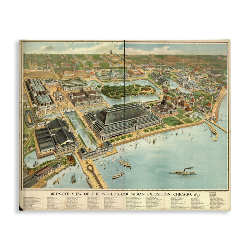 Vintage Exposition Map Canvas, design by Marcus Jules, 36" H x 48" W