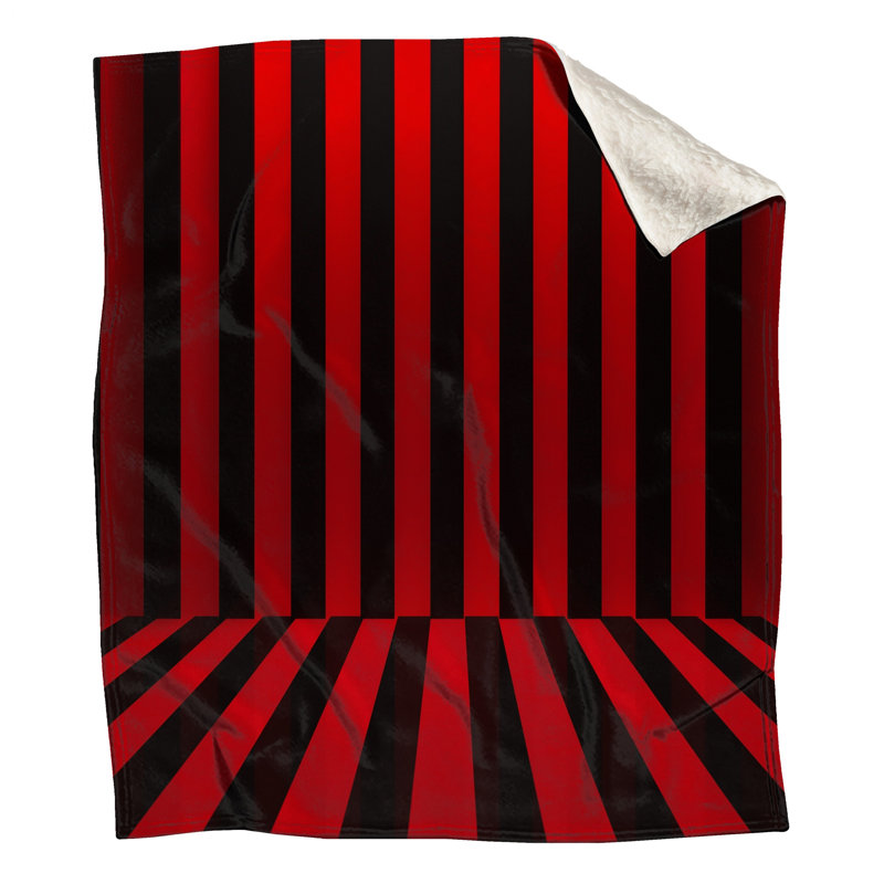 Couvertures à rayures rouges et noires, 50in W x 60in H