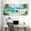 Palmiers, plage tropicale, vagues, palmiers, océan, ciel, verdure, ensemble de 3 impressions sur toile