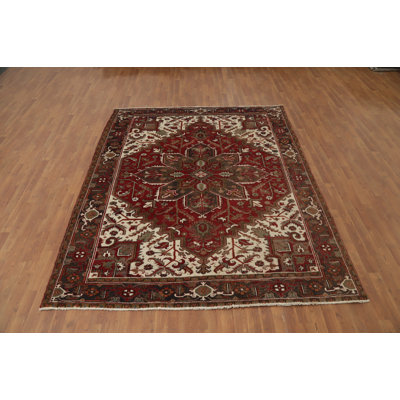 Tapis traditionnel géométrique rouge 7 x 9