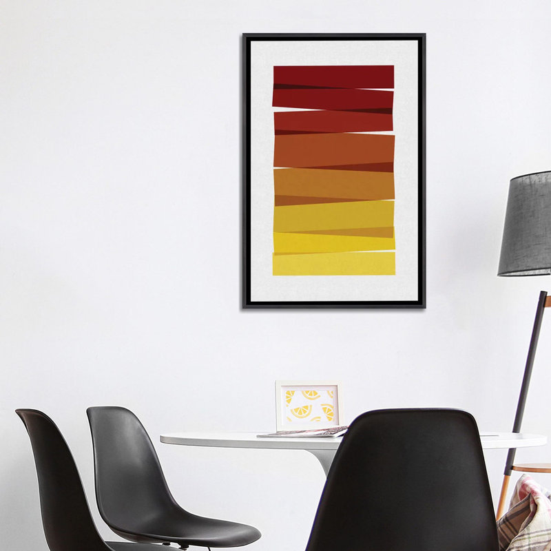« rayures ii »-impression sur l’image, Toile avec cadre noir patiné, H 40 po x l 26 po x P 1,5 po