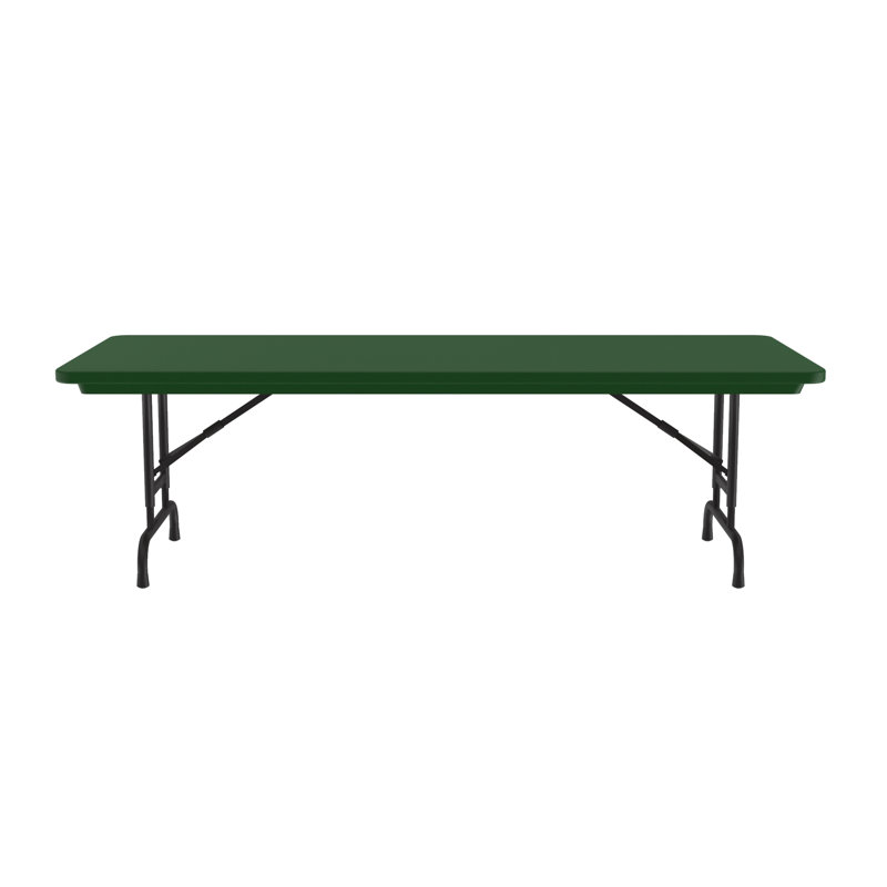 Table pliante rectangulaire en plastique réglable, Vert, H 32 po x L 72 po x l 30 po