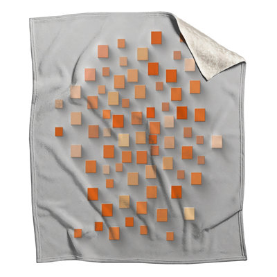 Couvertures carrés orange et beige