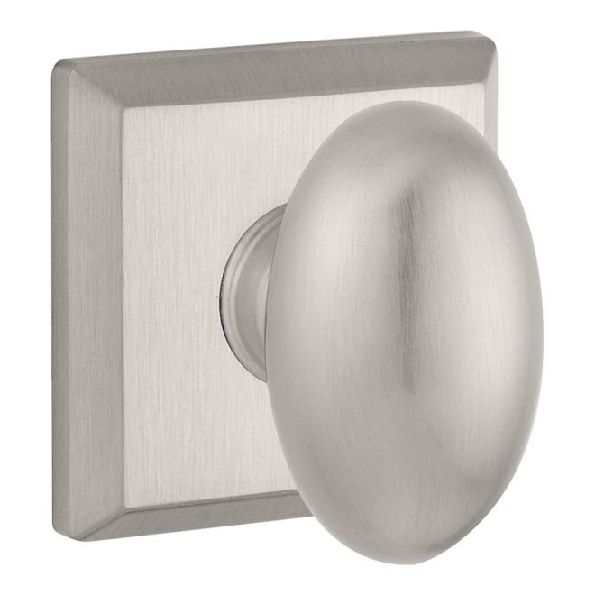 Ellipse Privacy Door Knob with Traditional Square Rose Baldwin 