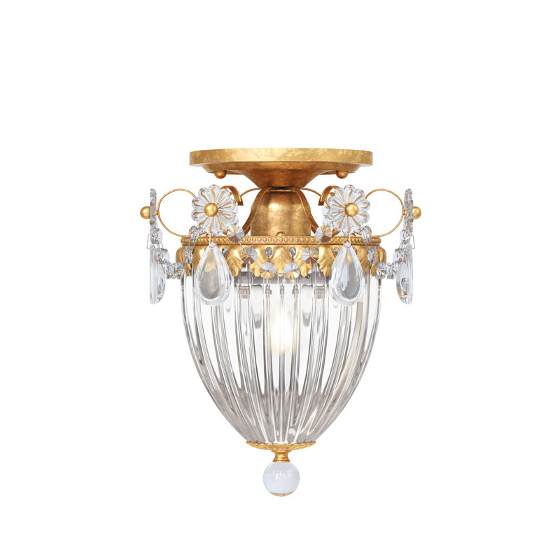 Bagatelle 1 - Light Semi Flush Mount, Etruscan Gold, Clear Spectra Crystal