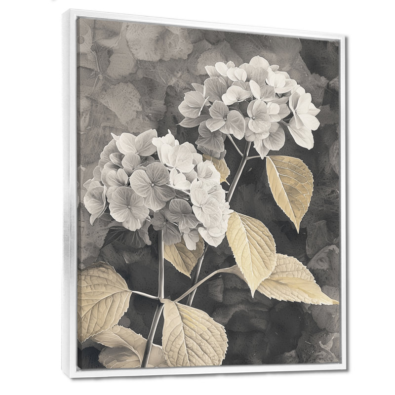 Duave - Floral Wall Decor, Floater Framed Print, 44" H x 34" W, White