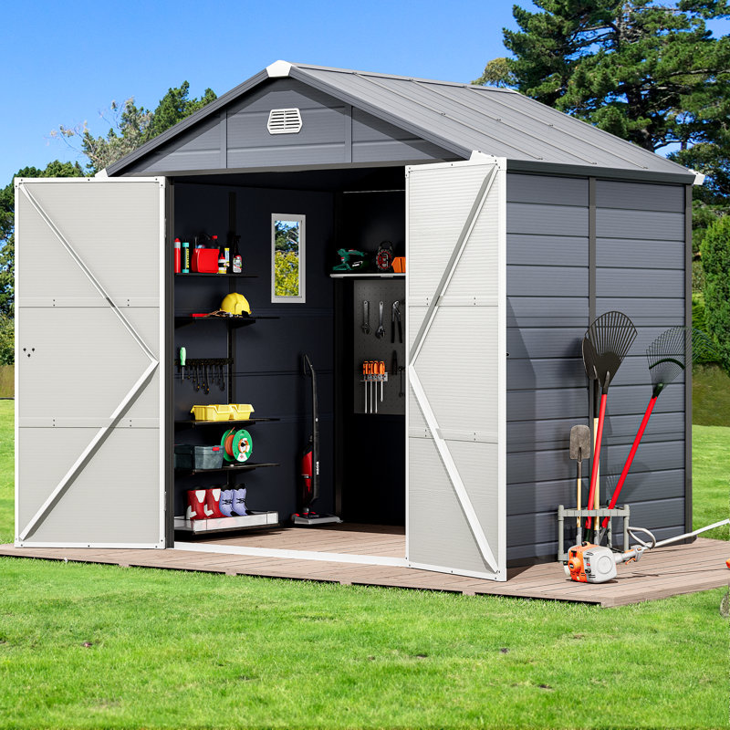 Remise extérieure en résine, H 89,76 po x l 94,49 po x P 74,80 po