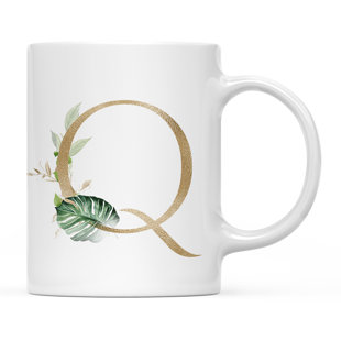 G Initial Monogram Personalized Letter G Ceramic Mug Coffe Cup Holiday  Christmas Hanukkah Gift For Men & Women