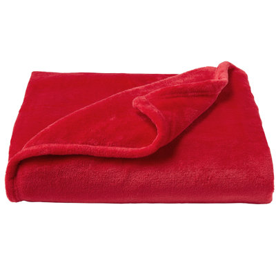 LHC Oversized Velvet Throw - Solid Microfiber Polyester Machine Washable Blanket