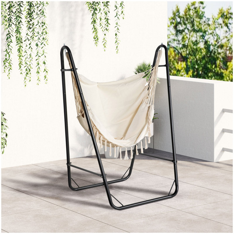 Chaise longue de hamac avec support en U Outsunny