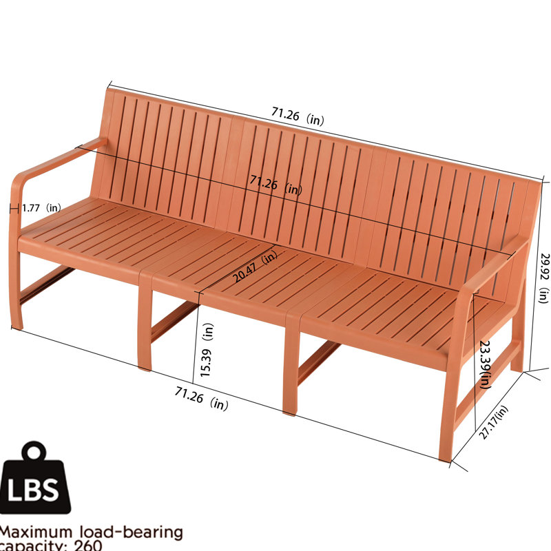 Abricot brun 5 meubles pour l'intérieur et l'extérieur - 3, 2 chaises, tables basses, rouille, Pp imperméable, espace, cadre confortable de conception profonde, installation rapide et facile, balcon Smart Space
