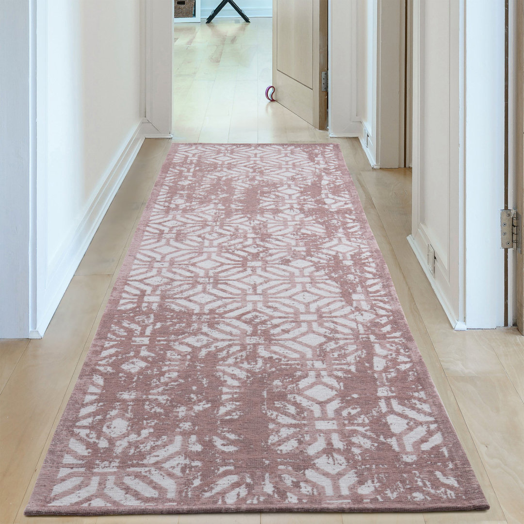 Carina Washable Rugs Geometric Design in Pink