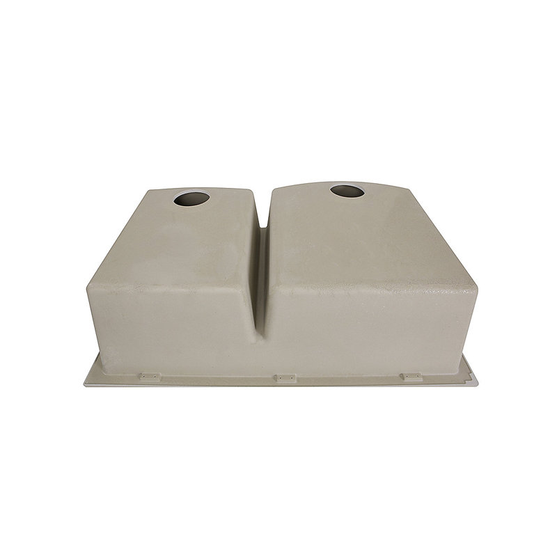 Plymouth 33'' L Double Basin Kitchen Sink, Sand