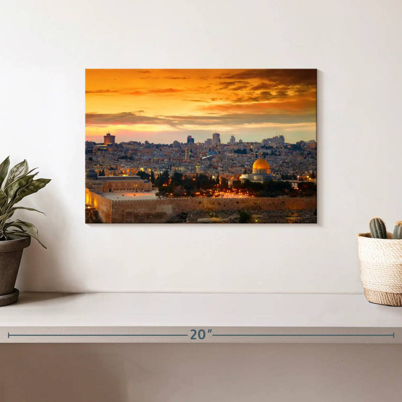 Harpa Jerusalem Sunset Cityscape, 8" H x 12" W