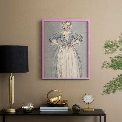 «Vintage Portrait Print», reproduction encadrée Cxx - bois massif