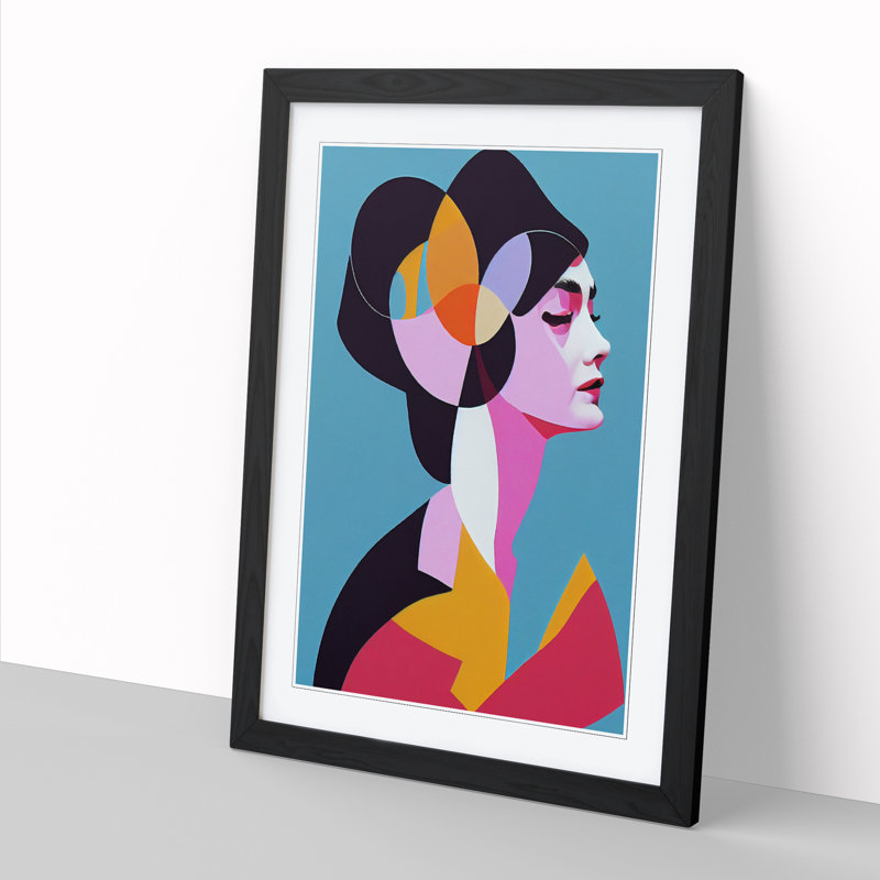 View Of An Abstract Woman Vol.1 1 Piece Single Picture Frame Wall Art, 34cm H x 25cm W x 2cm D, Walnut