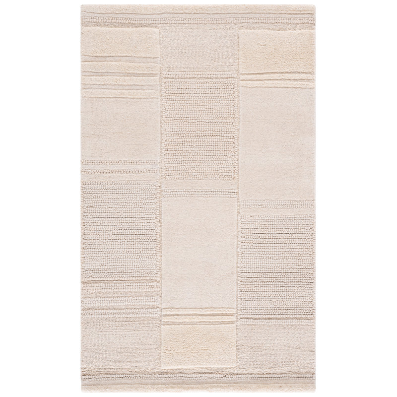 Tapis en coton touffeté à la main Manhattan en ivoire / beige Manhattan, Rectangle 3 pi x 5 pi