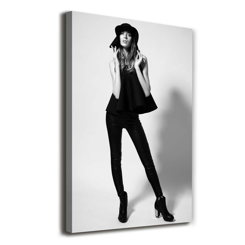 Woman In Black - Wrapped Canvas Print