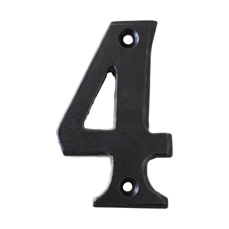 Numéro de maison de 2,8 po, Noir, 4