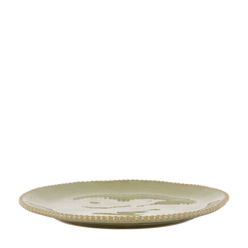 Organic Beaded Dinner Plate Olive (4pk) D280mm