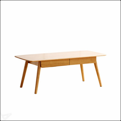 Table basse en bois massif avec tablette de rangement, facile à assembler, idéale pour la maison et le bureau, conception naturelle et durable