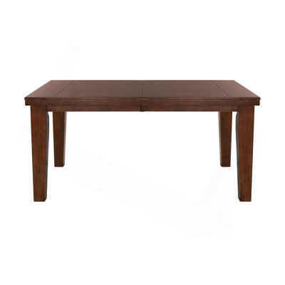Dark Oak Finish Rectangular 1Pc Dining Table With Self-Storing Extension Leaf Wooden Simple Dining Furniture