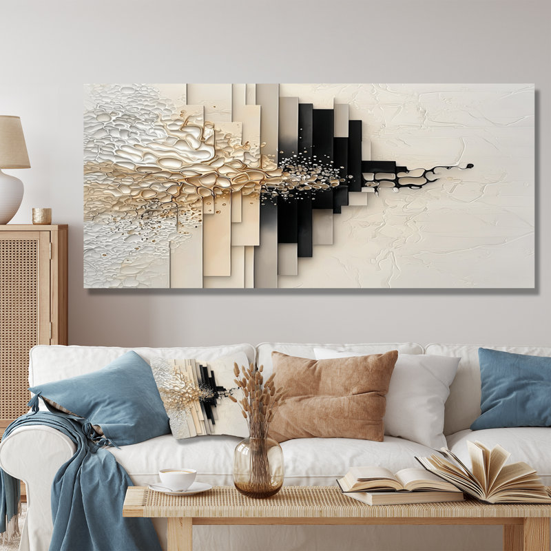 Composition avec des formes de suprémaciste abstrait - art mural moderne en métal, impression de suprématisme