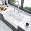 Évier de ferme durable en céramique blanche - bol simple réversible à tablier frontal de 30 pouces pour les cuisines modernes