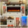 Aira 70"W Farmhouse Fireplace TV Stand With Timer, Wood Media Console For TVs Up To 80" With Fireplace Included