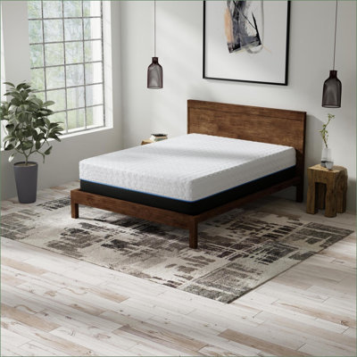 Mattresses | 14 Inch Plush Copper Infused Memory Foam King Mattress | White+gray | Foam