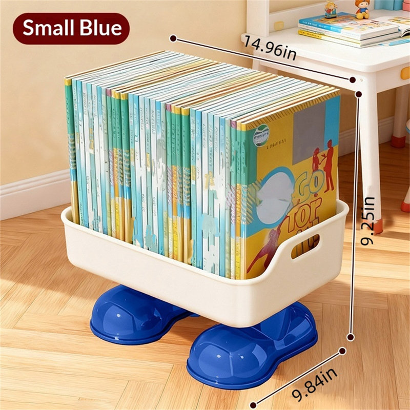 Portable Floor Storage Rack / Under-desk Book Shelf, Blue