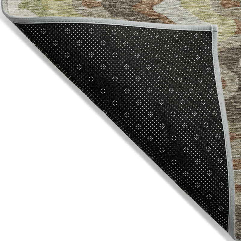 Tapis d'extérieur lavable 10 pi x 14 pi cuivré chocolat et vert artichaut