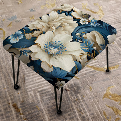 Coastal Breeze Paisley Pattern III - Paisley Rectangle Ottoman