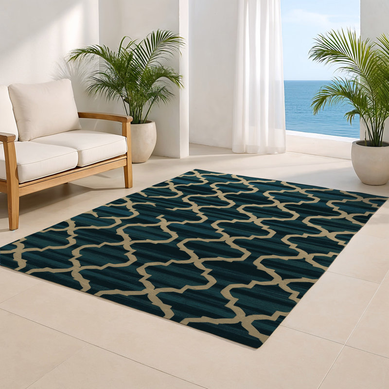 Tapis gris intérieur et extérieur Trellis, Rectangle 5 pi x 7 pi
