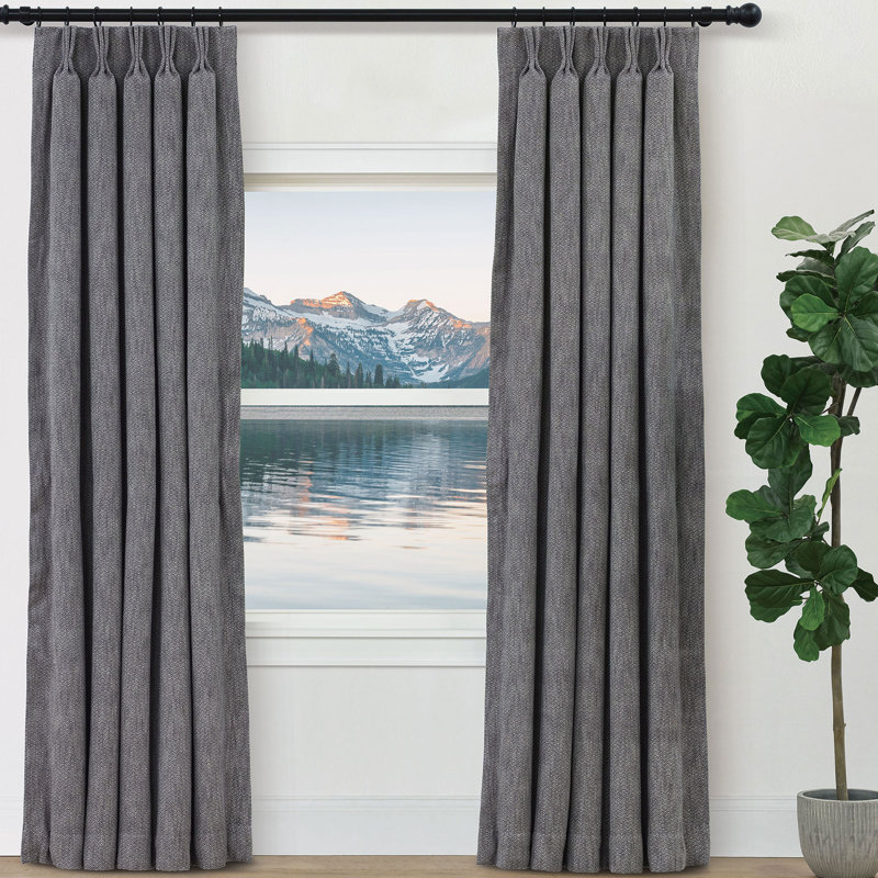 River Herringbone Curtain Panel, 40" W x 84" L