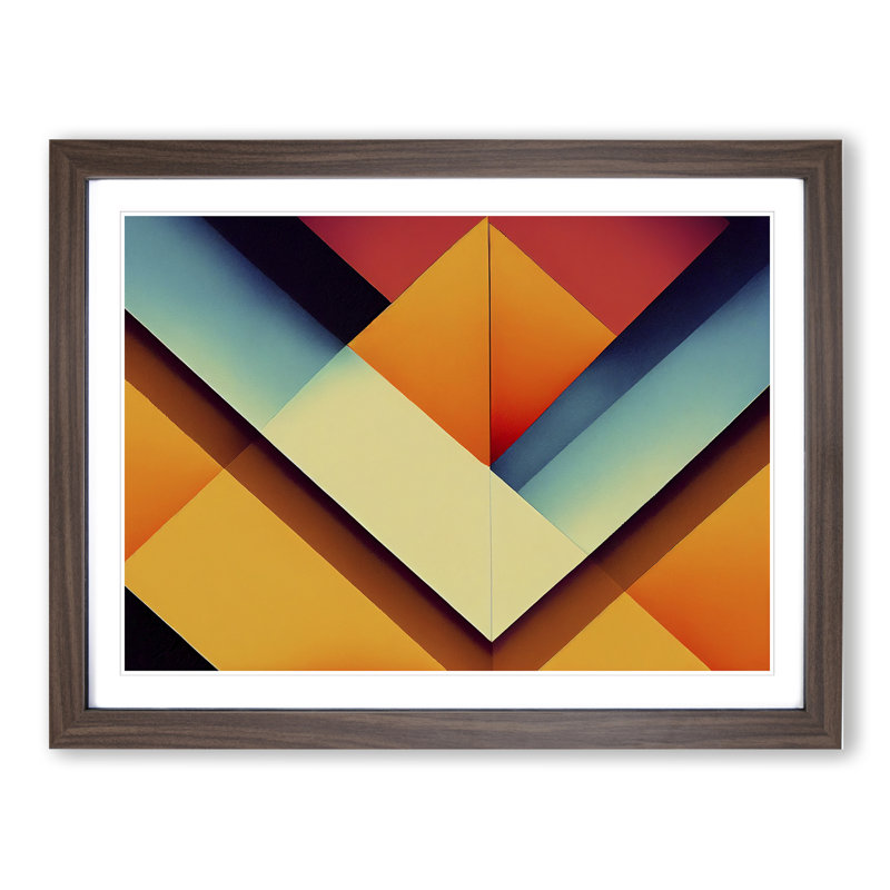 XH1022-8657X Superior Abstract Art 1 Piece Single Picture Frame Wall Art, 25cm H x 34cm W x 2cm D, Walnut
