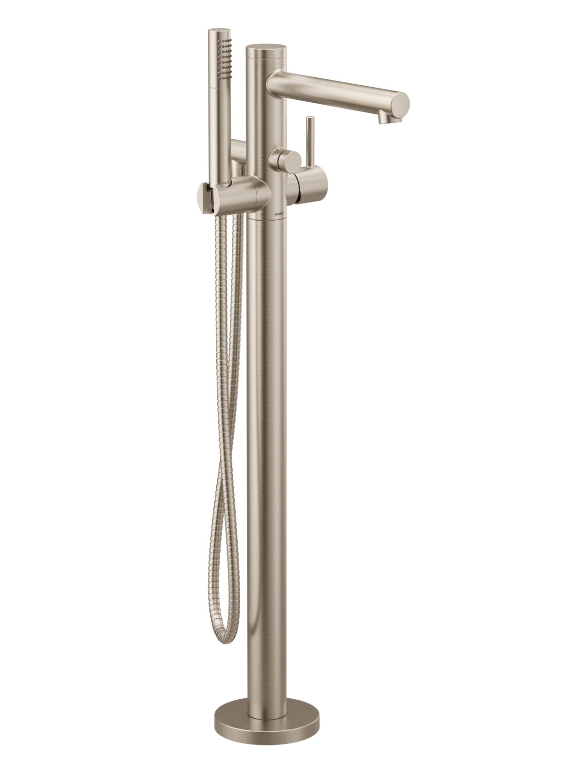 Align Freestanding Tub Filler with Hand Shower, Brushed Nickel